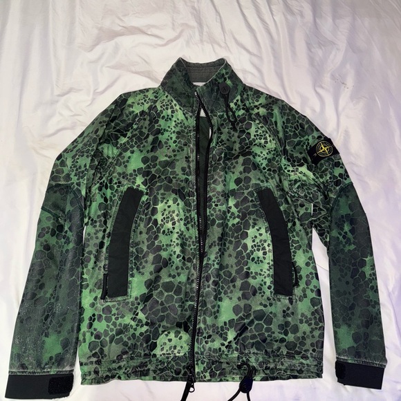 Stone Island Green and Black Windbreaker Jacket